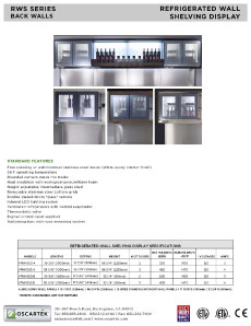 Download Refrigerated Wall Shelving Spec Sheets