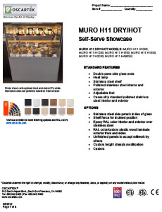 Download Muro H11 Hot (Dry) Self Serve Spec Sheets