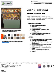 Download Muro H12 Hot (Dry) Self Serve Spec Sheets