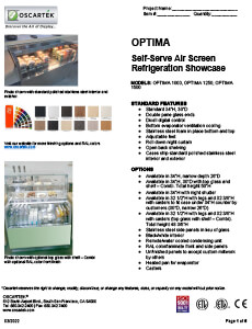 Download Optima Self Serve Spec Sheets