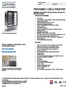 Download Provino I Deli / Pastry Spec Sheets