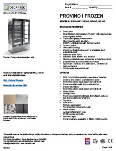 Download Provino I Frozen Spec Sheets