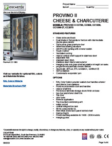 Download Provino II Cheese & Charcuterie Spec Sheets