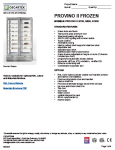 Download Provino II Frozen Spec Sheets